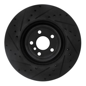 BMW 330I Brake Rotor (1) - Front Right - R1 Concepts - Drilled & Slotted - Black - `17-`25